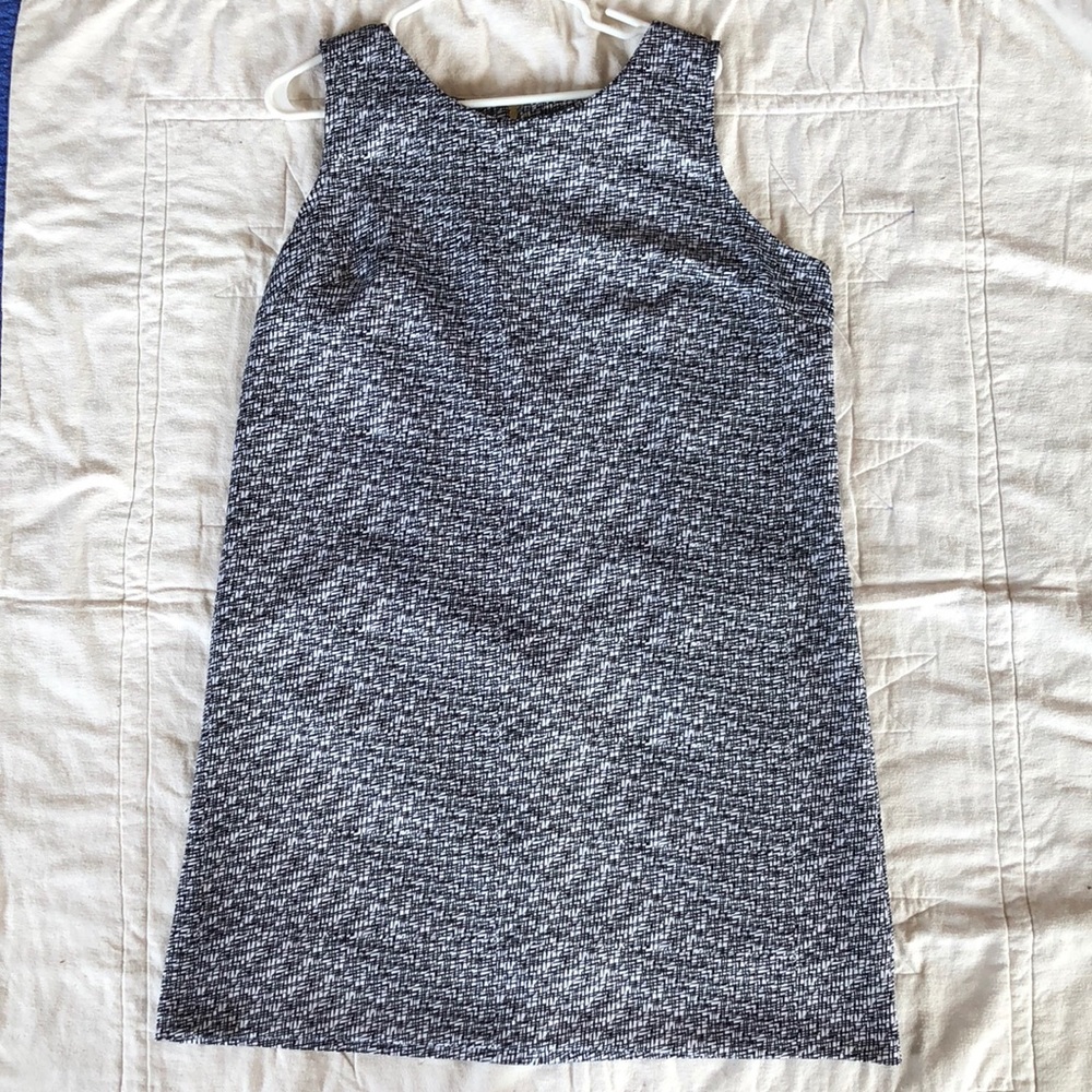 Black and white shift dress